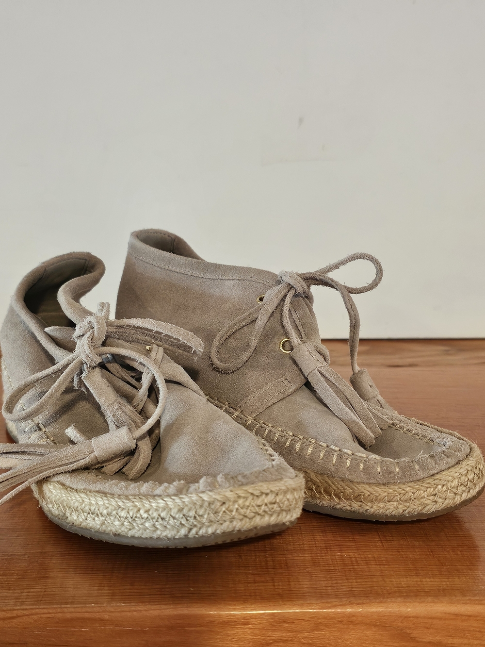 Michael Kors Taupe Suede Espadrille Ankle Booties